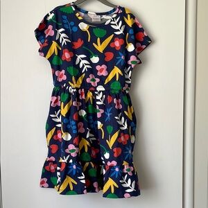 Hanna Andersson Floral Dress - Multicolor, 120 cm (size 6-7)